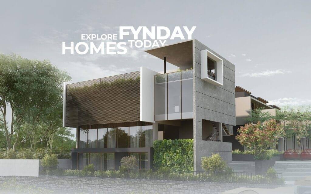 Landscaped garden and green spaces around luxury villas in Kochi